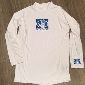 Body Glove boys 16 white mock neck Rashguard